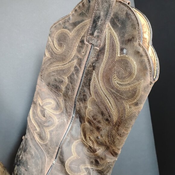 J.B. Dillon Womens Western Cowgirl Boots Size 11 B Brown Goat Leather JBW2300 - Picture 6 of 16